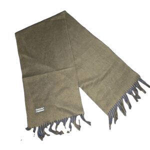 K425 CHRISTIAN DIOR Brown Wool Scarf Scarves Shawl 11" X 47"